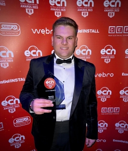 Sam Barnes pictured with his ECN trophy